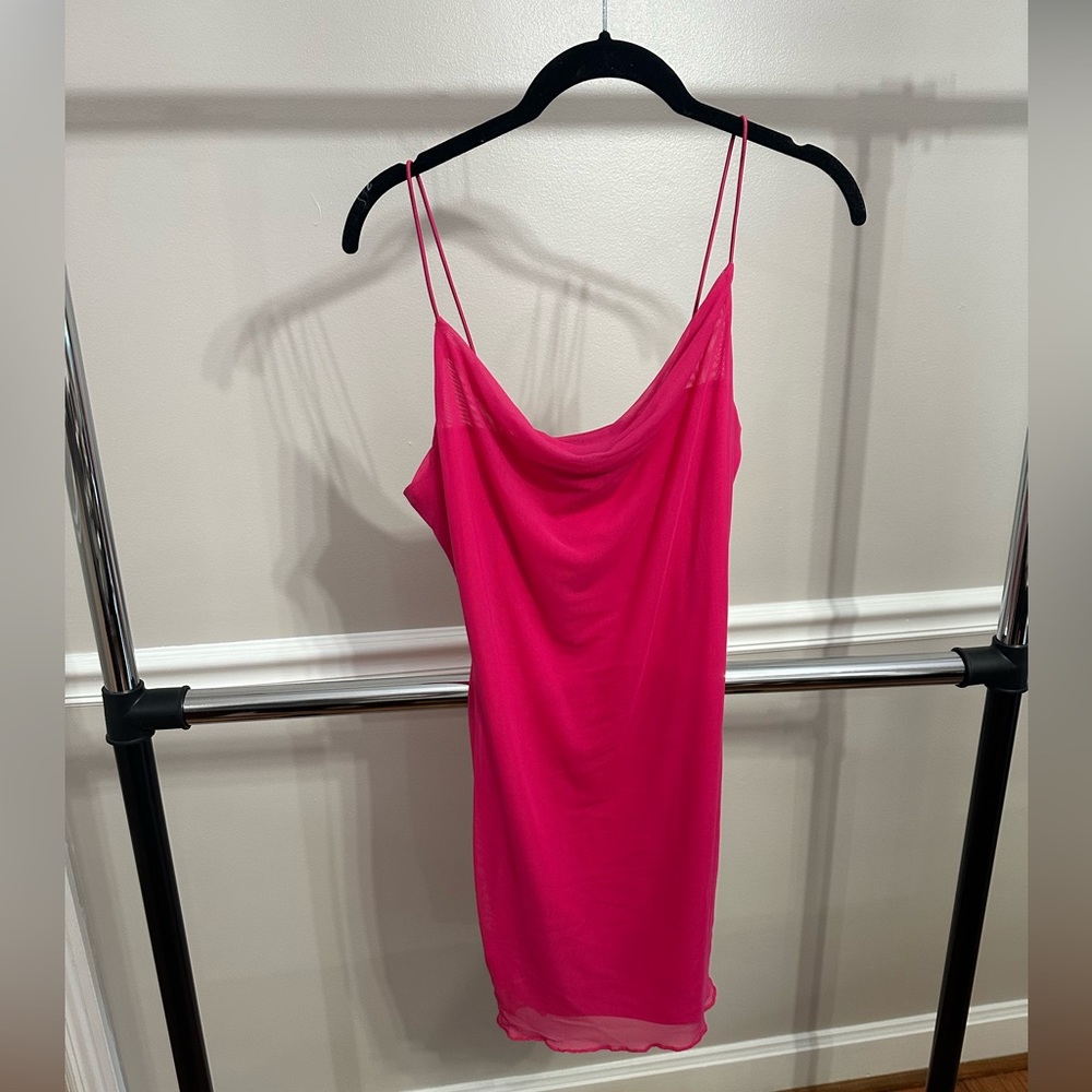 Pink mini bodycon dress. Size small. Perfect for bachelorette. Never worn.